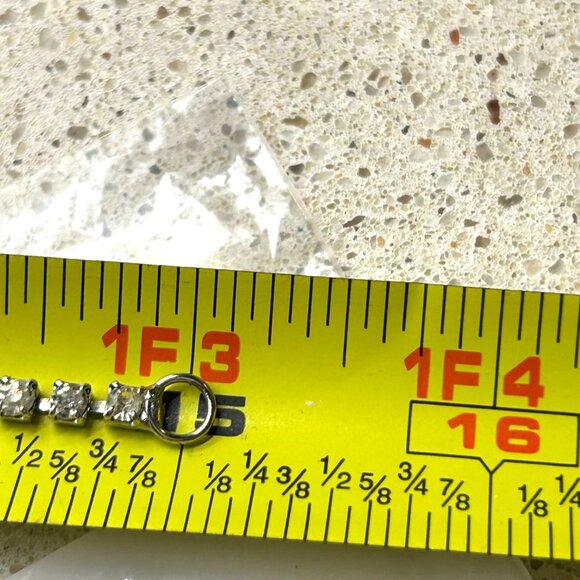 Vintage Weiss Rhinestone Necklace Clear Marquise & Round Stones Wedding Formal - Picture 11 of 11